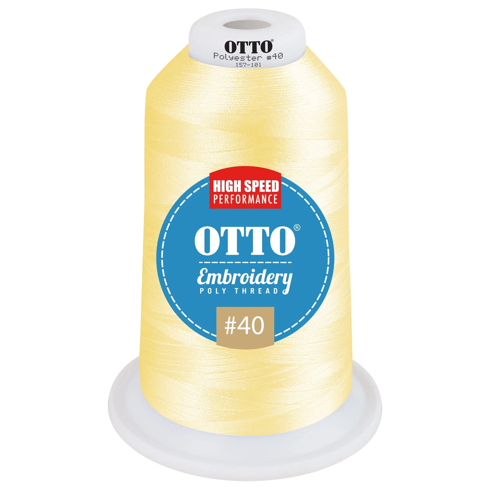 Otto 157-101 Embroidery Poly Thread #40 5,500 Yd. King Cone - 47401 - 7 3/8’’ - 5/8’’