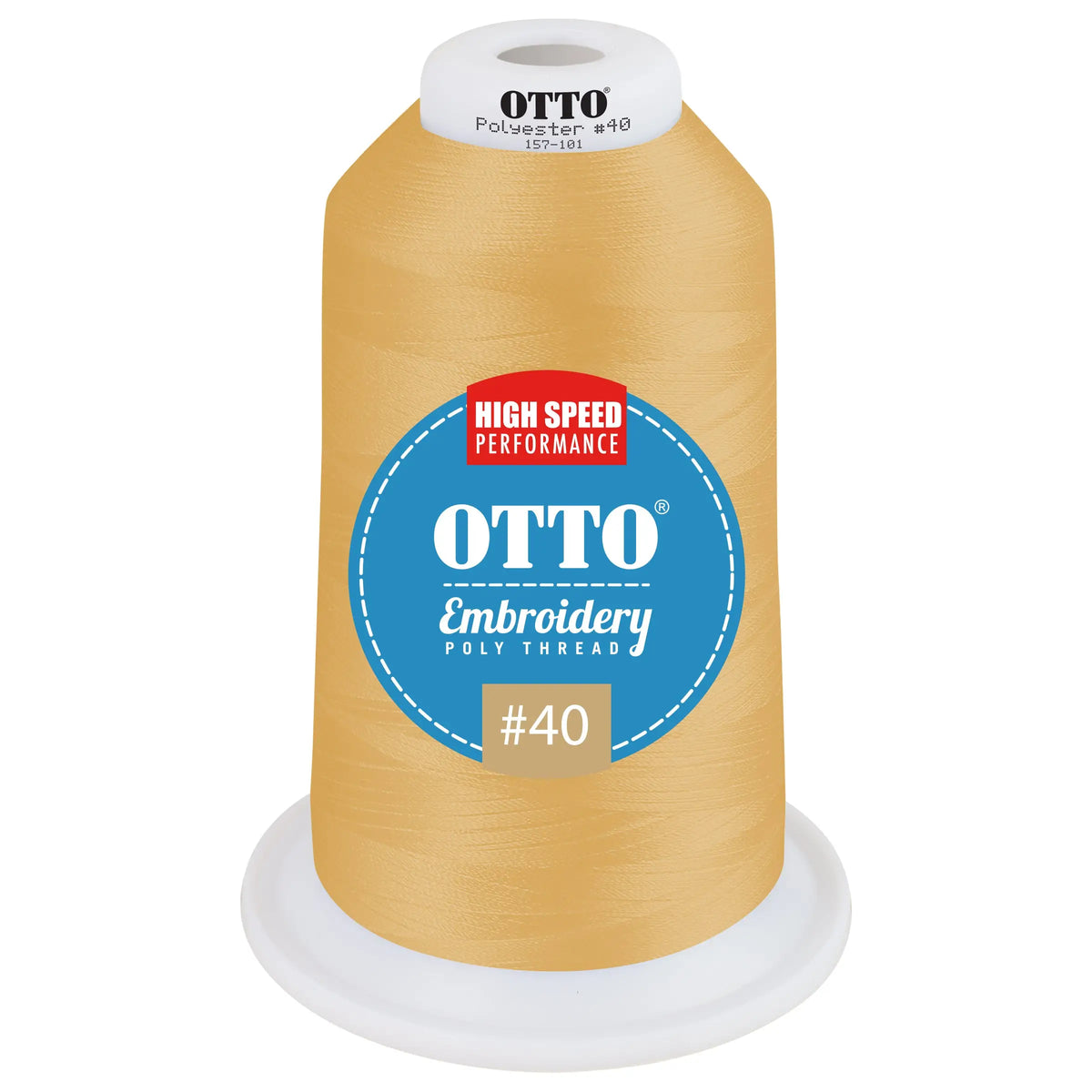 Otto 157-101 Embroidery Poly Thread #40 5,500 Yd. King Cone - 47407 - 7 3/8’’ - 5/8’’