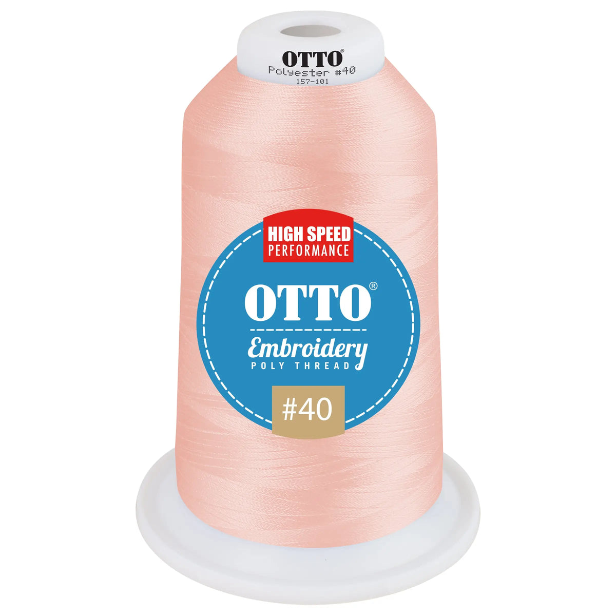Otto 157-101 Embroidery Poly Thread #40 5,500 Yd. King Cone - 47415 - 7 3/8’’ - 5/8’’
