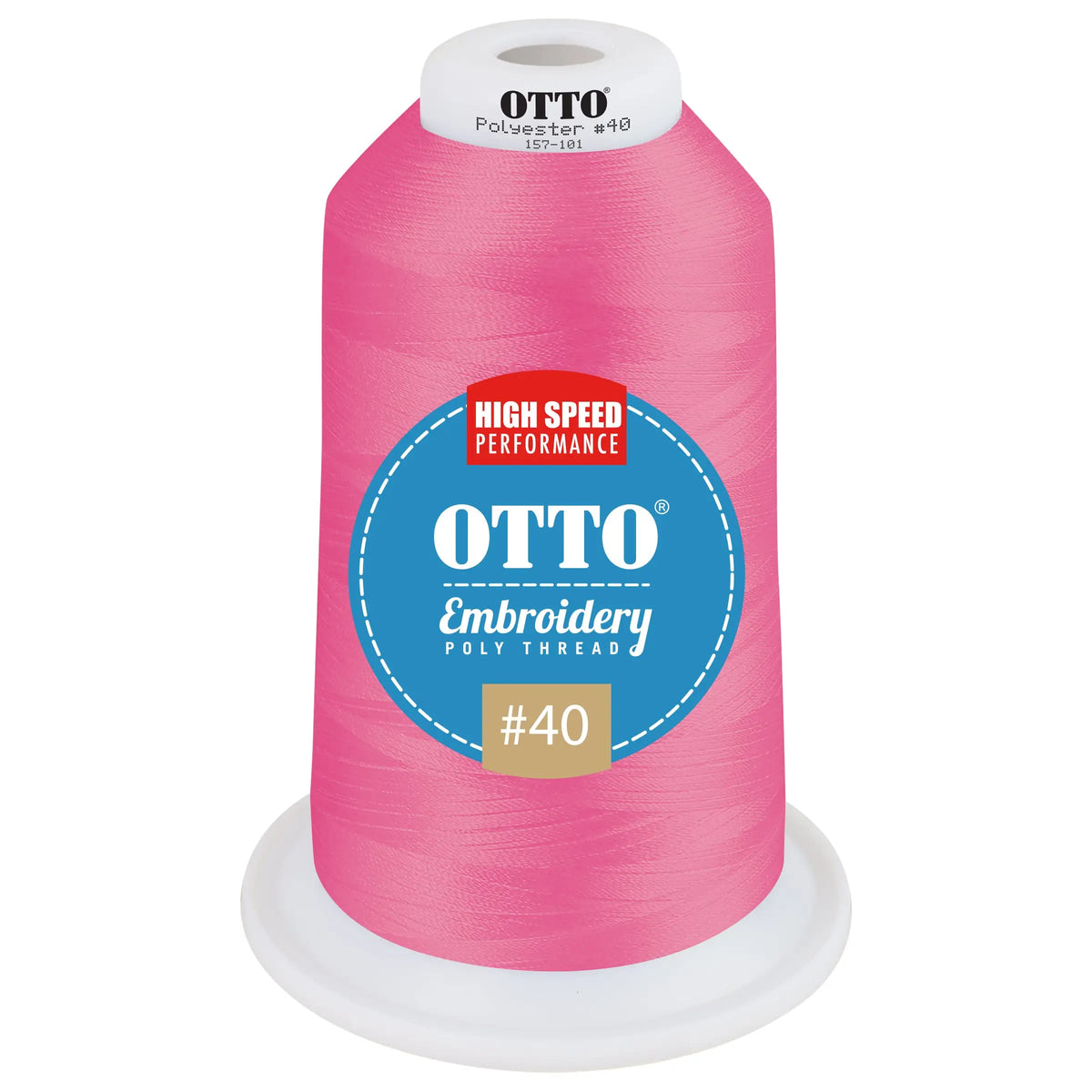 Otto 157-101 Embroidery Poly Thread #40 5,500 Yd. King Cone - 47423 - 7 3/8’’ - 5/8’’