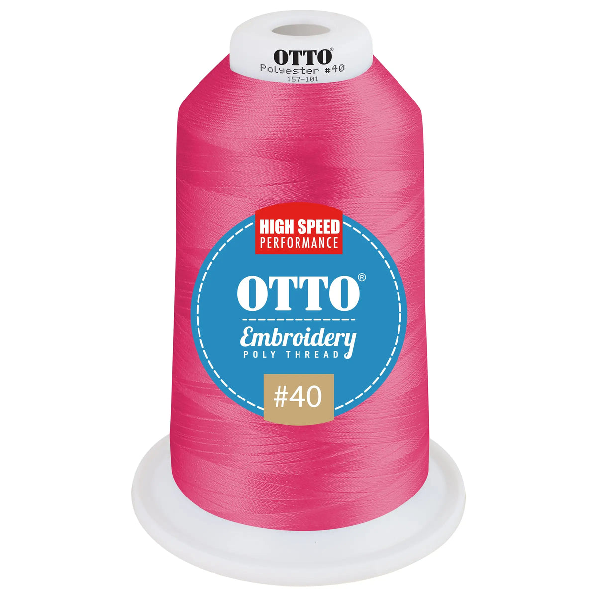 Otto 157-101 Embroidery Poly Thread #40 5,500 Yd. King Cone - 47425 - 7 3/8’’ - 5/8’’