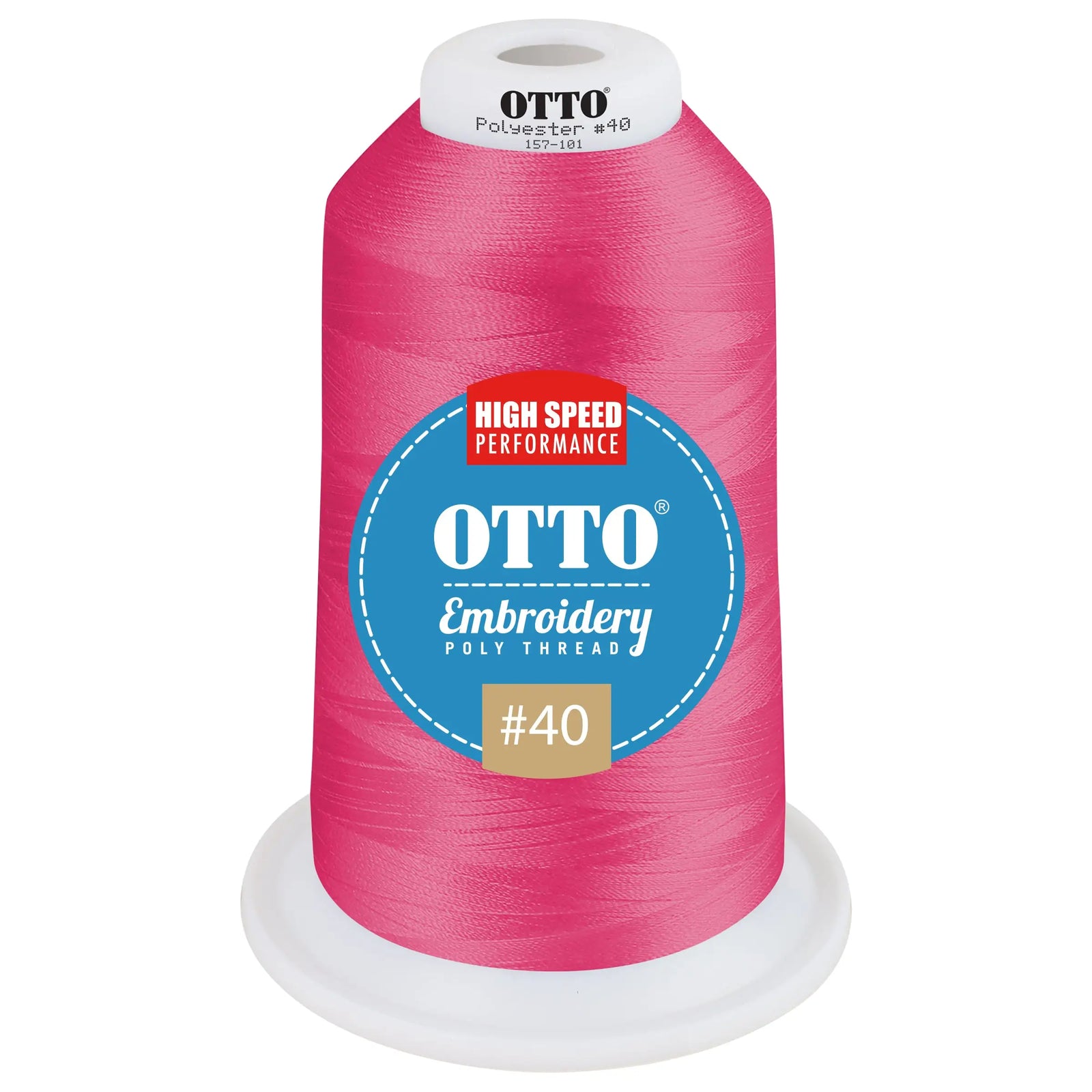 Otto 157-101 Embroidery Poly Thread #40 5,500 Yd. King Cone - 47425 - 7 3/8’’ - 5/8’’
