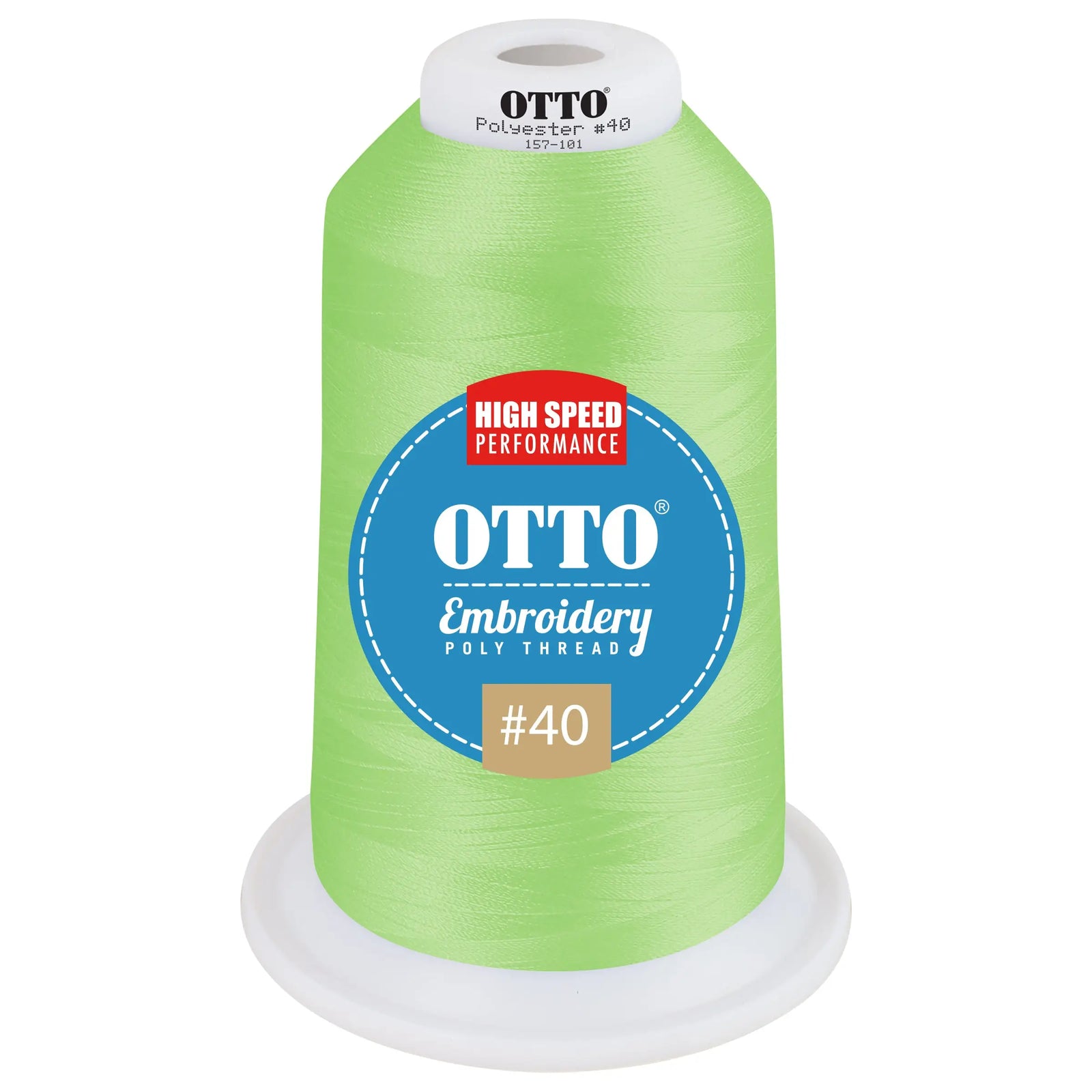 Otto 157-101 Embroidery Poly Thread #40 5,500 Yd. King Cone - 47487 - 7 3/8’’ - 5/8’’