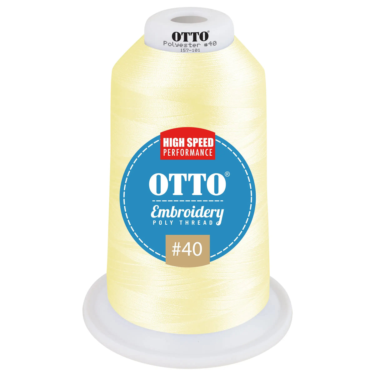 Otto 157-101 Embroidery Poly Thread #40 5,500 Yd. King Cone - 47499 - 7 3/8’’ - 5/8’’