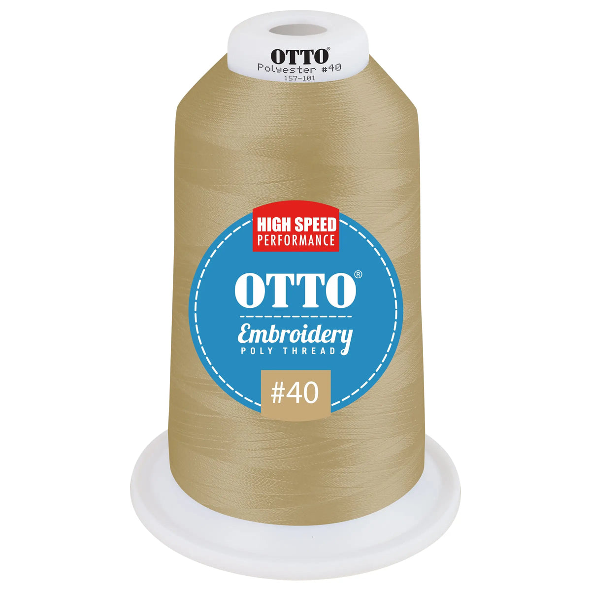 Otto 157-101 Embroidery Poly Thread #40 5,500 Yd. King Cone - 47503 - 7 3/8’’ - 5/8’’