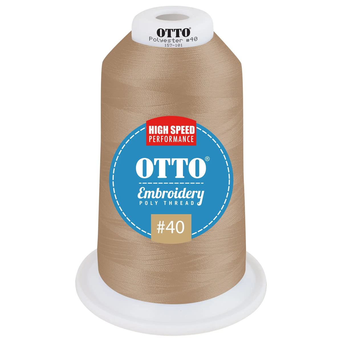Otto 157-101 Embroidery Poly Thread #40 5,500 Yd. King Cone - 47504 - 7 3/8’’ - 5/8’’