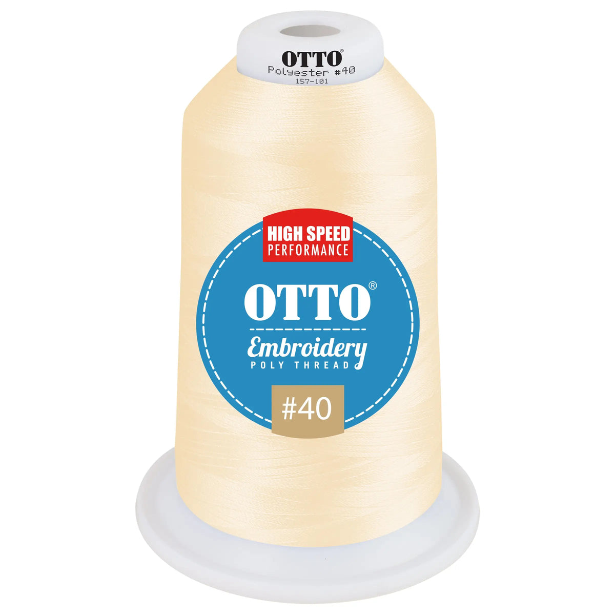 Otto 157-101 Embroidery Poly Thread #40 5,500 Yd. King Cone - 47506 - 7 3/8’’ - 5/8’’
