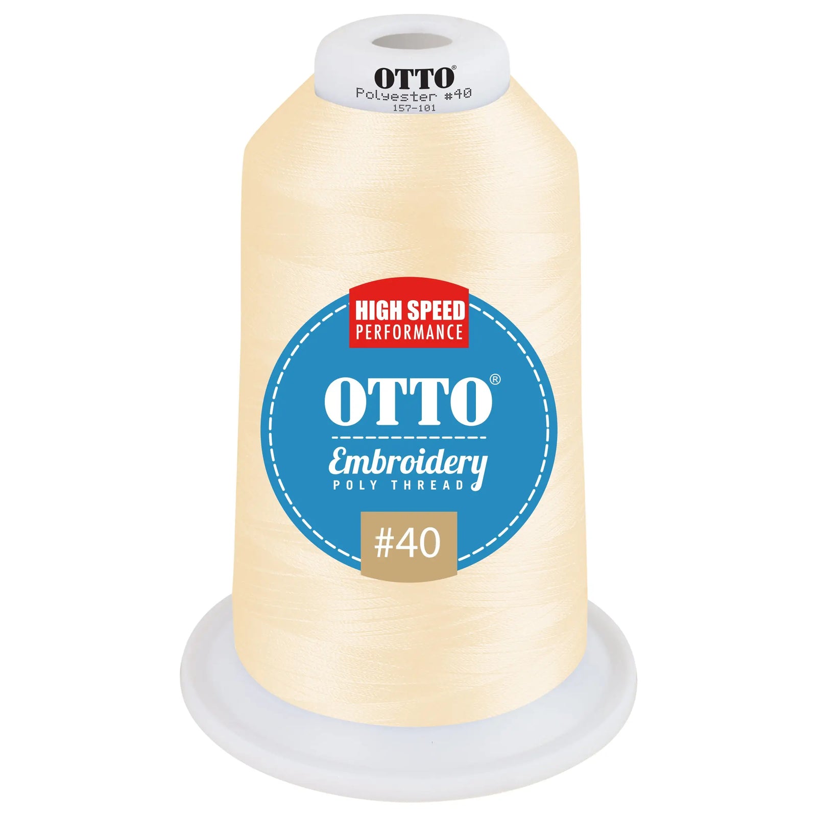 Otto 157-101 Embroidery Poly Thread #40 5,500 Yd. King Cone - 47506 - 7 3/8’’ - 5/8’’