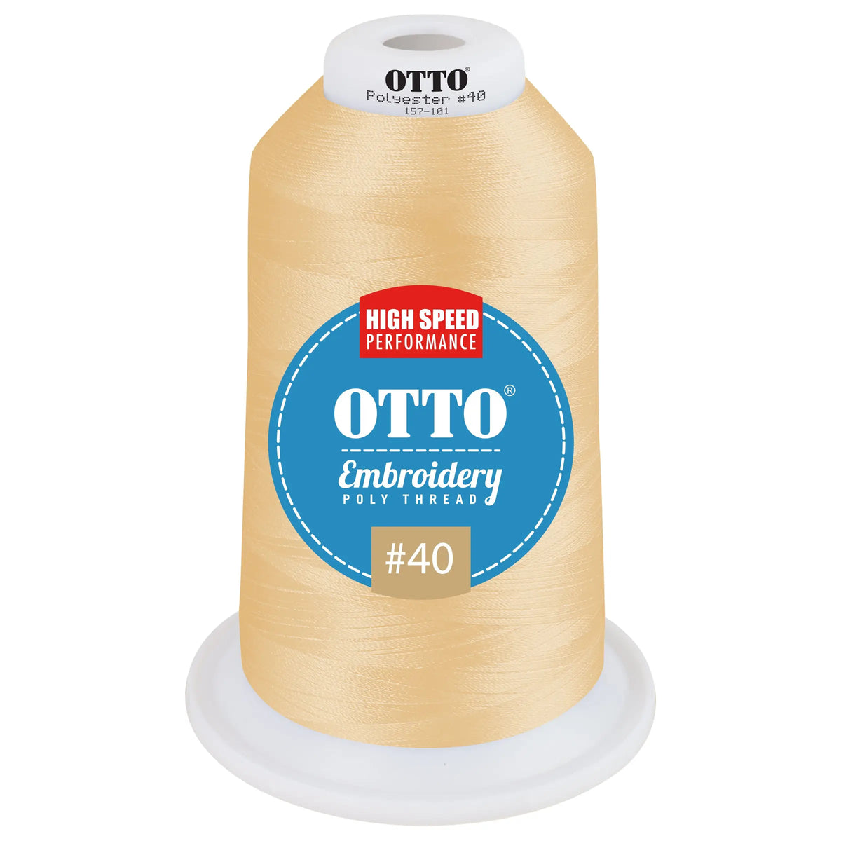 Otto 157-101 Embroidery Poly Thread #40 5,500 Yd. King Cone - 47508 - 7 3/8’’ - 5/8’’