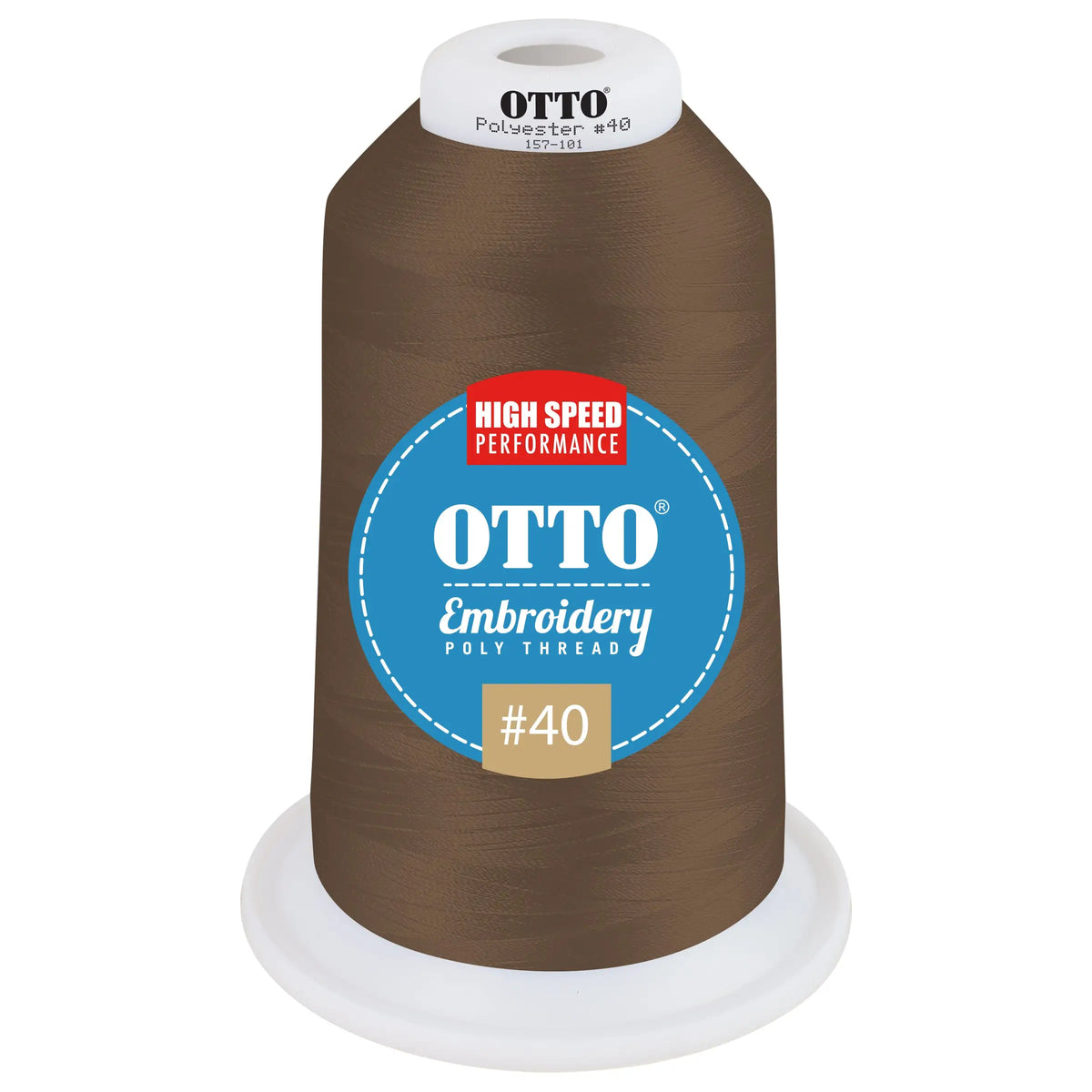 Otto 157-101 Embroidery Poly Thread #40 5,500 Yd. King Cone - 47519 - 7 3/8’’ - 5/8’’
