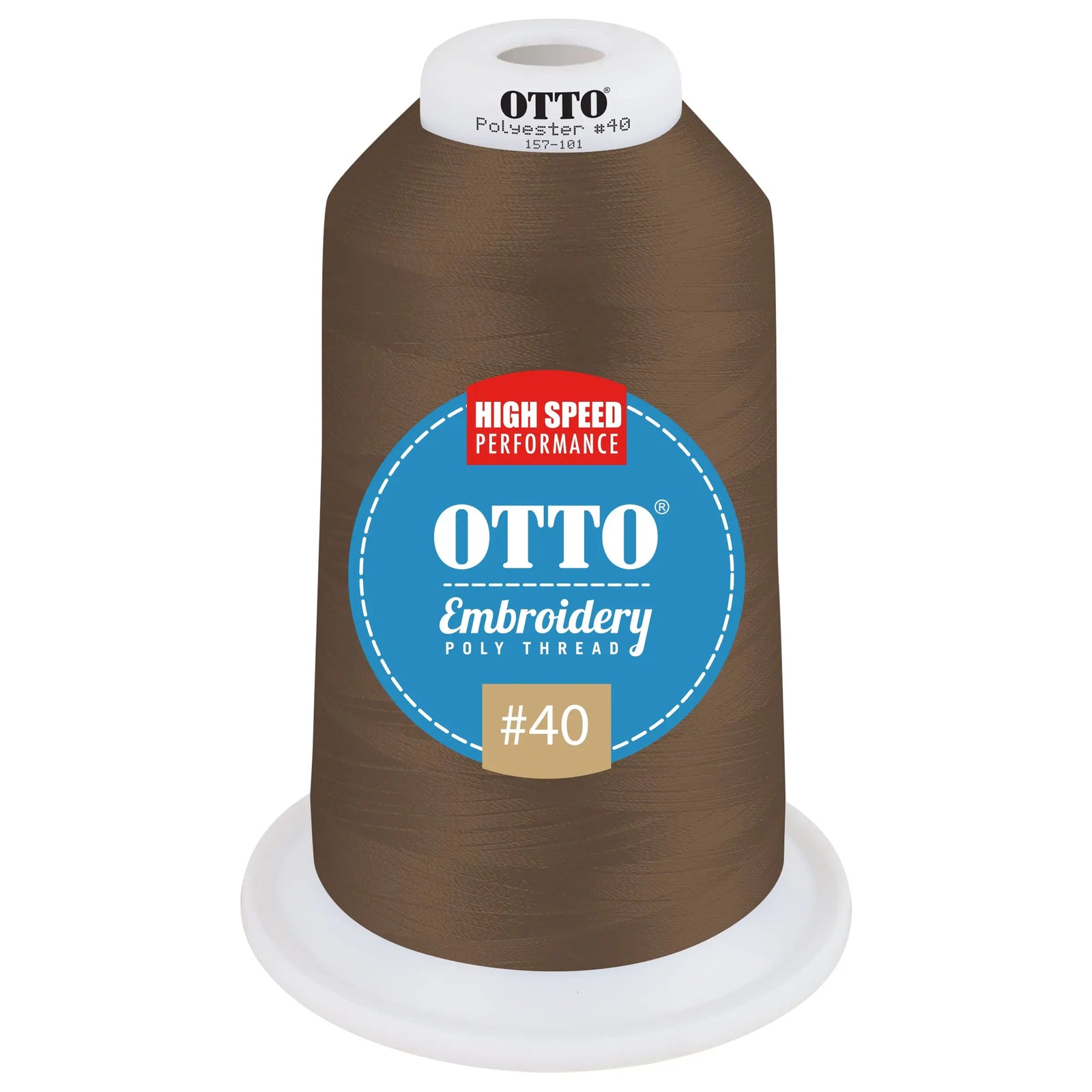 Otto 157-101 Embroidery Poly Thread #40 5,500 Yd. King Cone - 47519 - 7 3/8’’ - 5/8’’