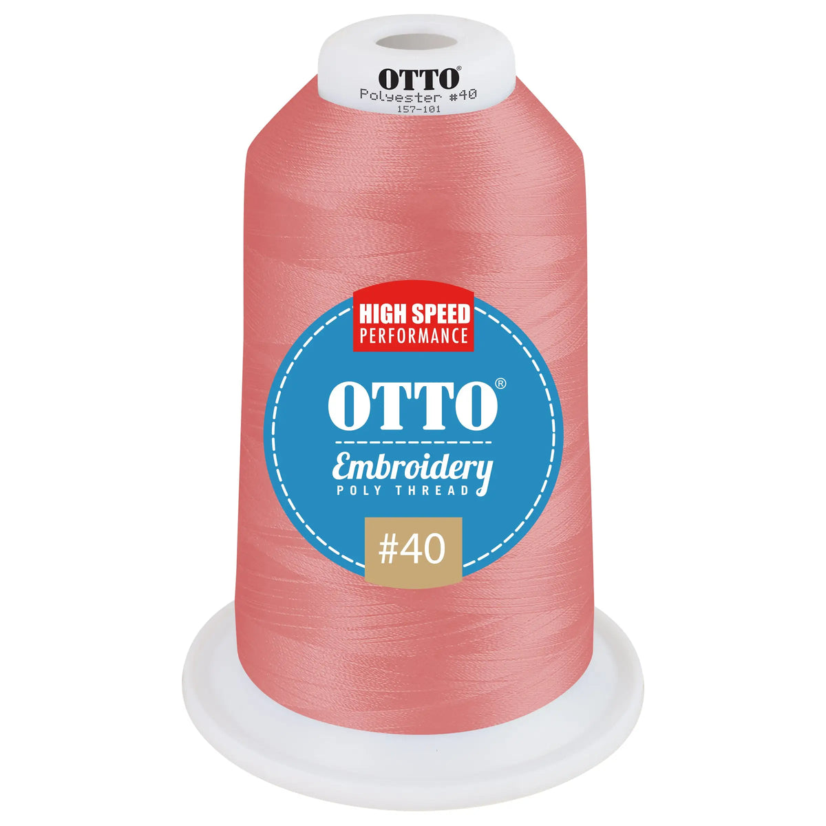 Otto 157-101 Embroidery Poly Thread #40 5,500 Yd. King Cone - 47523 - 7 3/8’’ - 5/8’’