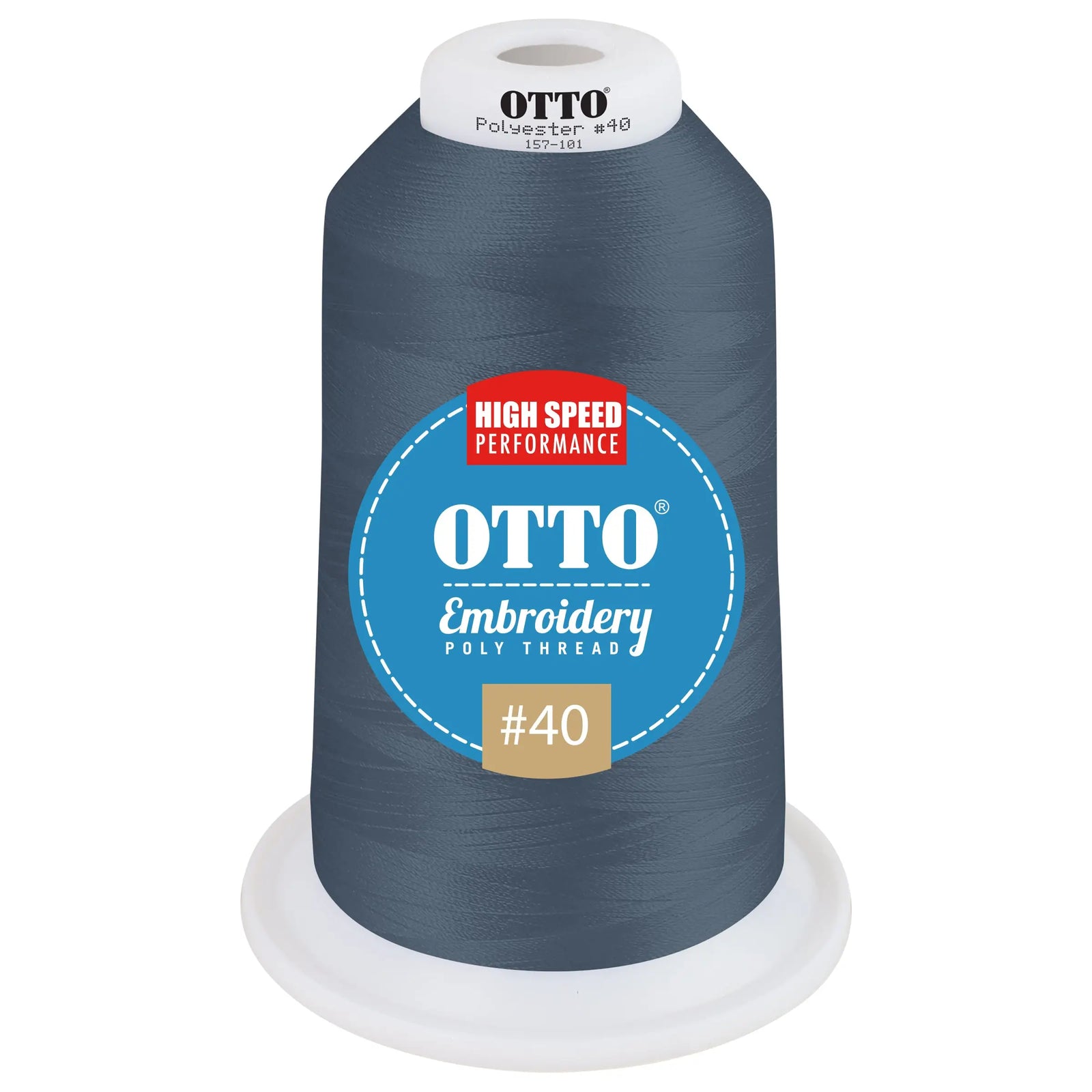Otto 157-101 Embroidery Poly Thread #40 5,500 Yd. King Cone - 47545 - 7 3/8’’ - 5/8’’