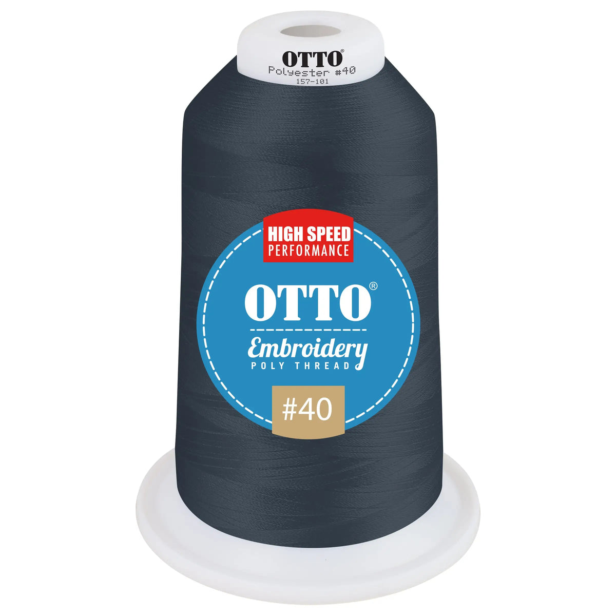 Otto 157-101 Embroidery Poly Thread #40 5,500 Yd. King Cone - 47546 - 7 3/8’’ - 5/8’’