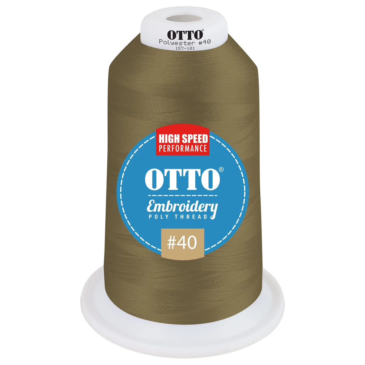 Otto 157-101 Embroidery Poly Thread #40 5,500 Yd. King Cone - 47561 - 7 3/8’’ - 5/8’’
