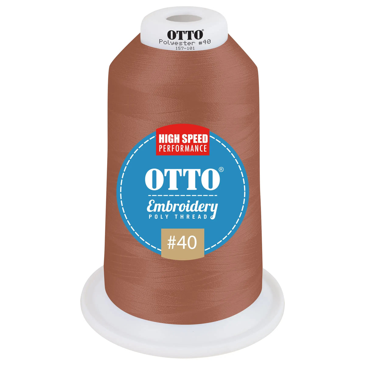 Otto 157-101 Embroidery Poly Thread #40 5,500 Yd. King Cone - 47581 - 7 3/8’’ - 5/8’’