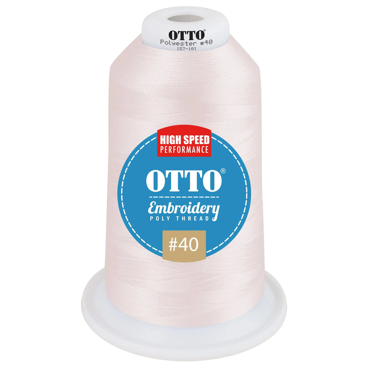 Otto 157-101 Embroidery Poly Thread #40 5,500 Yd. King Cone - 47632 - 7 3/8’’ - 5/8’’