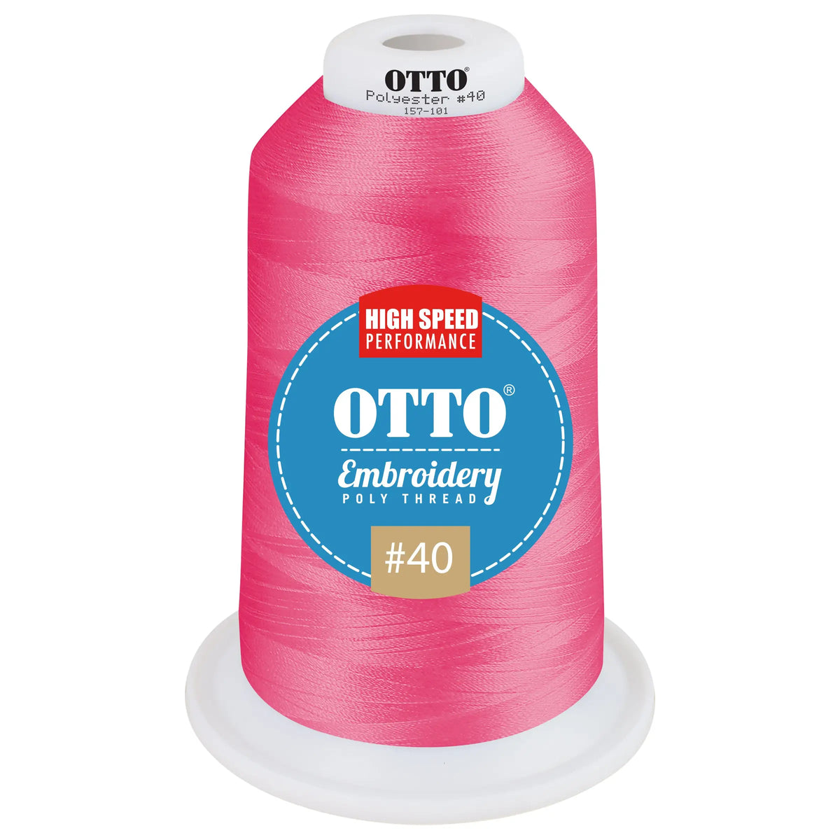 Otto 157-101 Embroidery Poly Thread #40 5,500 Yd. King Cone - 47635 - 7 3/8’’ - 5/8’’