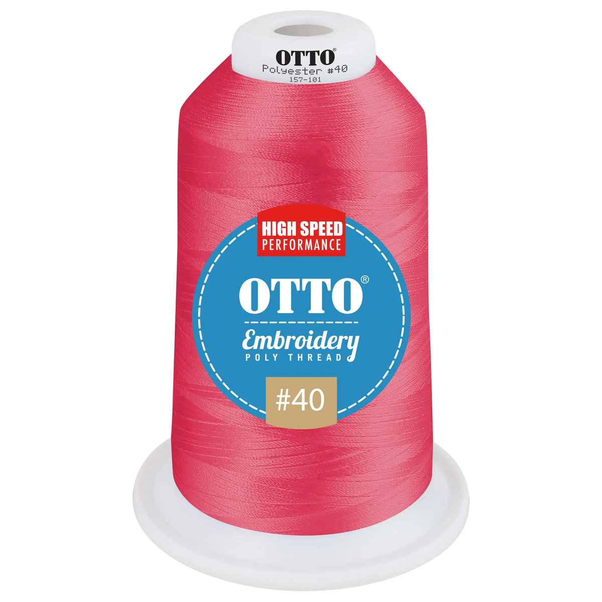 Otto 157-101 Embroidery Poly Thread #40 5,500 Yd. King Cone - 47636 - 7 3/8’’ - 5/8’’