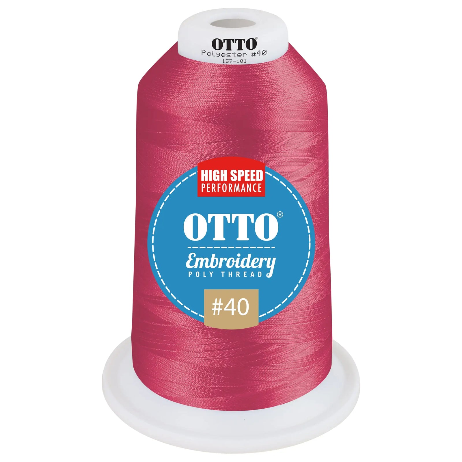 Otto 157-101 Embroidery Poly Thread #40 5,500 Yd. King Cone - 47641 - 7 3/8’’ - 5/8’’