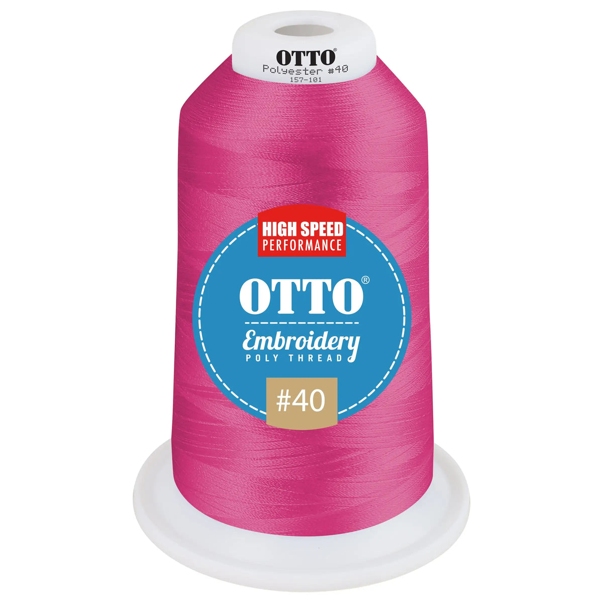 Otto 157-101 Embroidery Poly Thread #40 5,500 Yd. King Cone - 47648 - 7 3/8’’ - 5/8’’