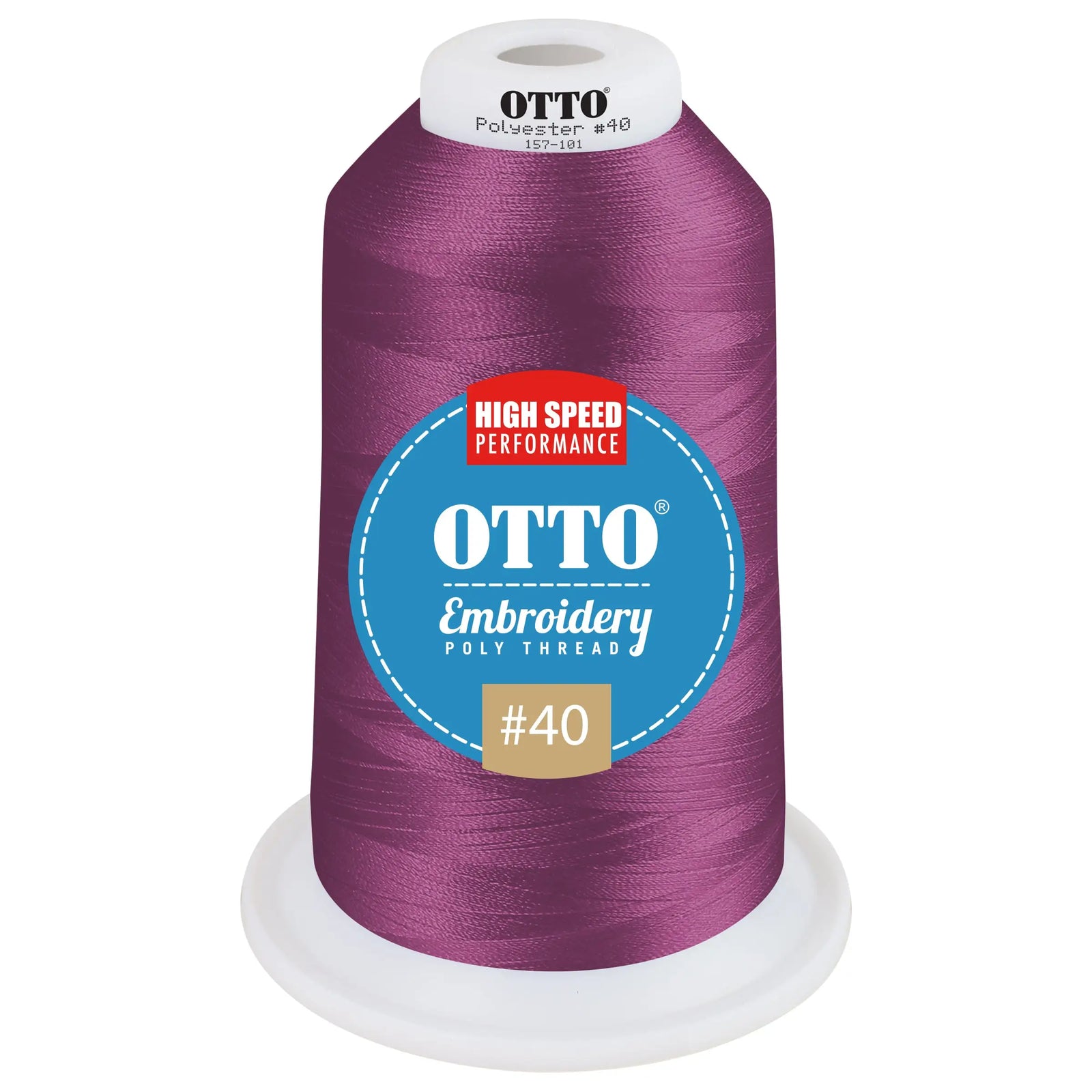 Otto 157-101 Embroidery Poly Thread #40 5,500 Yd. King Cone - 47652 - 7 3/8’’ - 5/8’’