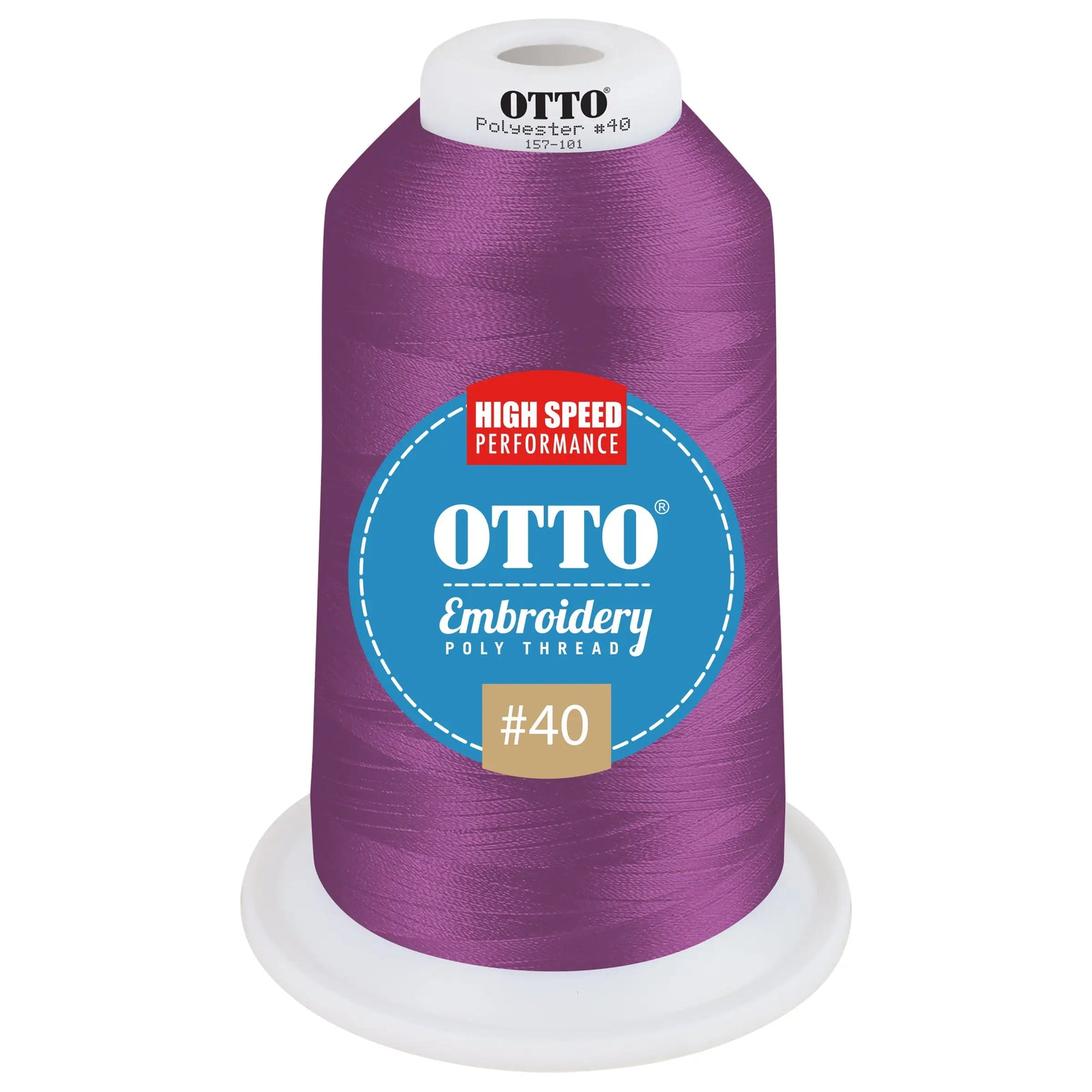 Otto 157-101 Embroidery Poly Thread #40 5,500 Yd. King Cone - 47657 - 7 3/8’’ - 5/8’’