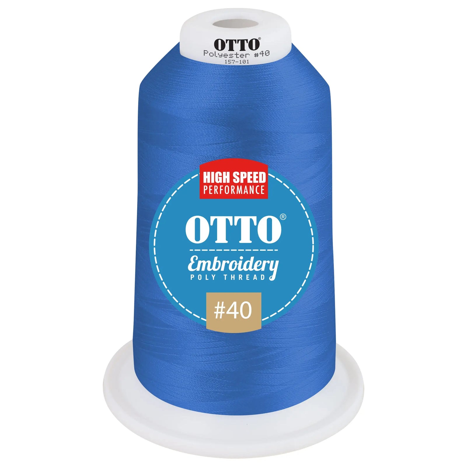 Otto 157-101 Embroidery Poly Thread #40 5,500 Yd. King Cone - 47686 - 7 3/8’’ - 5/8’’