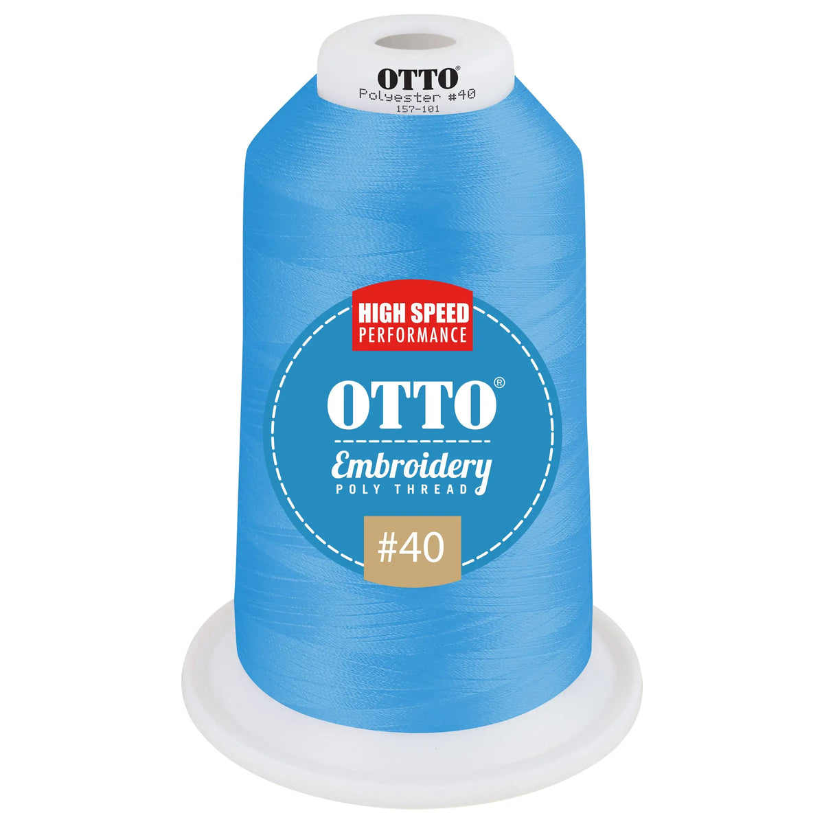 Otto 157-101 Embroidery Poly Thread #40 5,500 Yd. King Cone - 47688 - 7 3/8’’ - 5/8’’