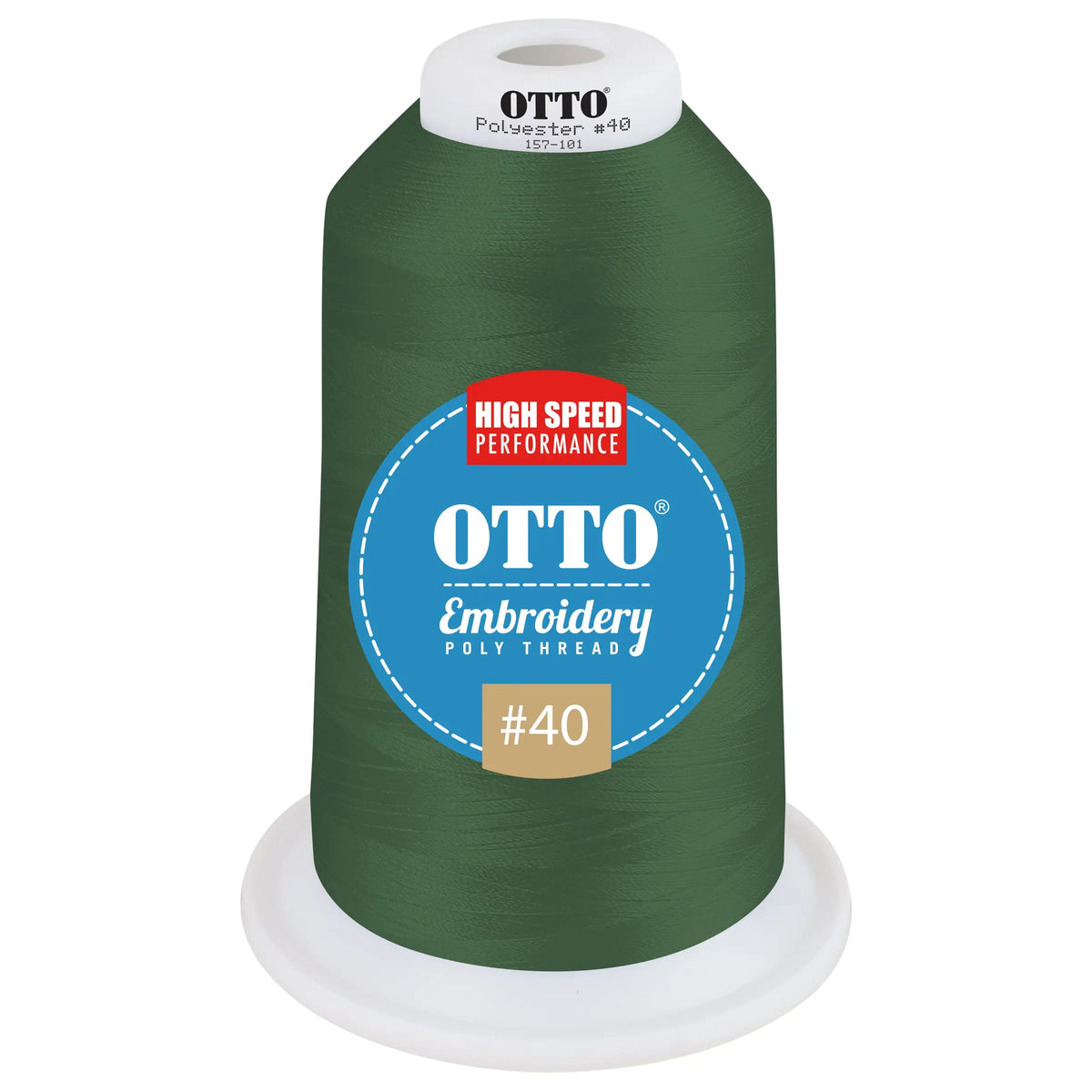 Otto 157-101 Embroidery Poly Thread #40 5,500 Yd. King Cone - 47735 - 7 3/8’’ - 5/8’’