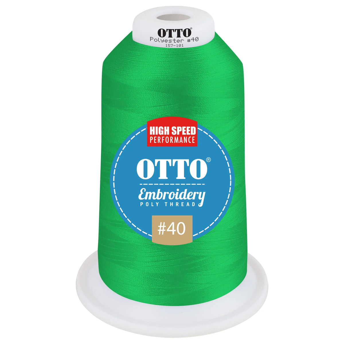 Otto 157-101 Embroidery Poly Thread #40 5,500 Yd. King Cone - 47739 - 7 3/8’’ - 5/8’’