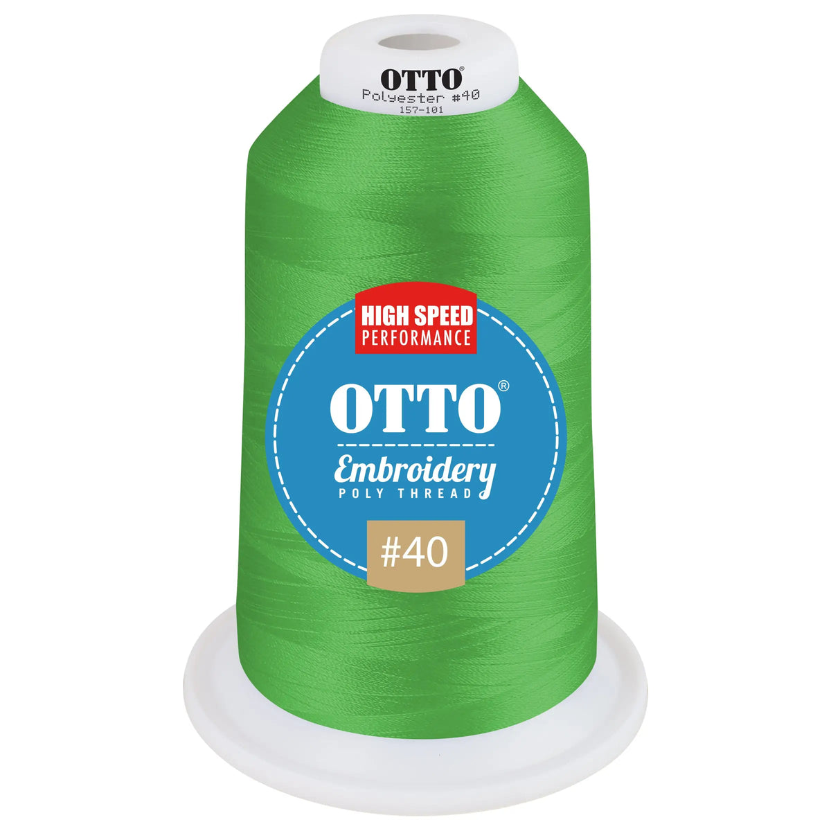 Otto 157-101 Embroidery Poly Thread #40 5,500 Yd. King Cone - 47741 - 7 3/8’’ - 5/8’’