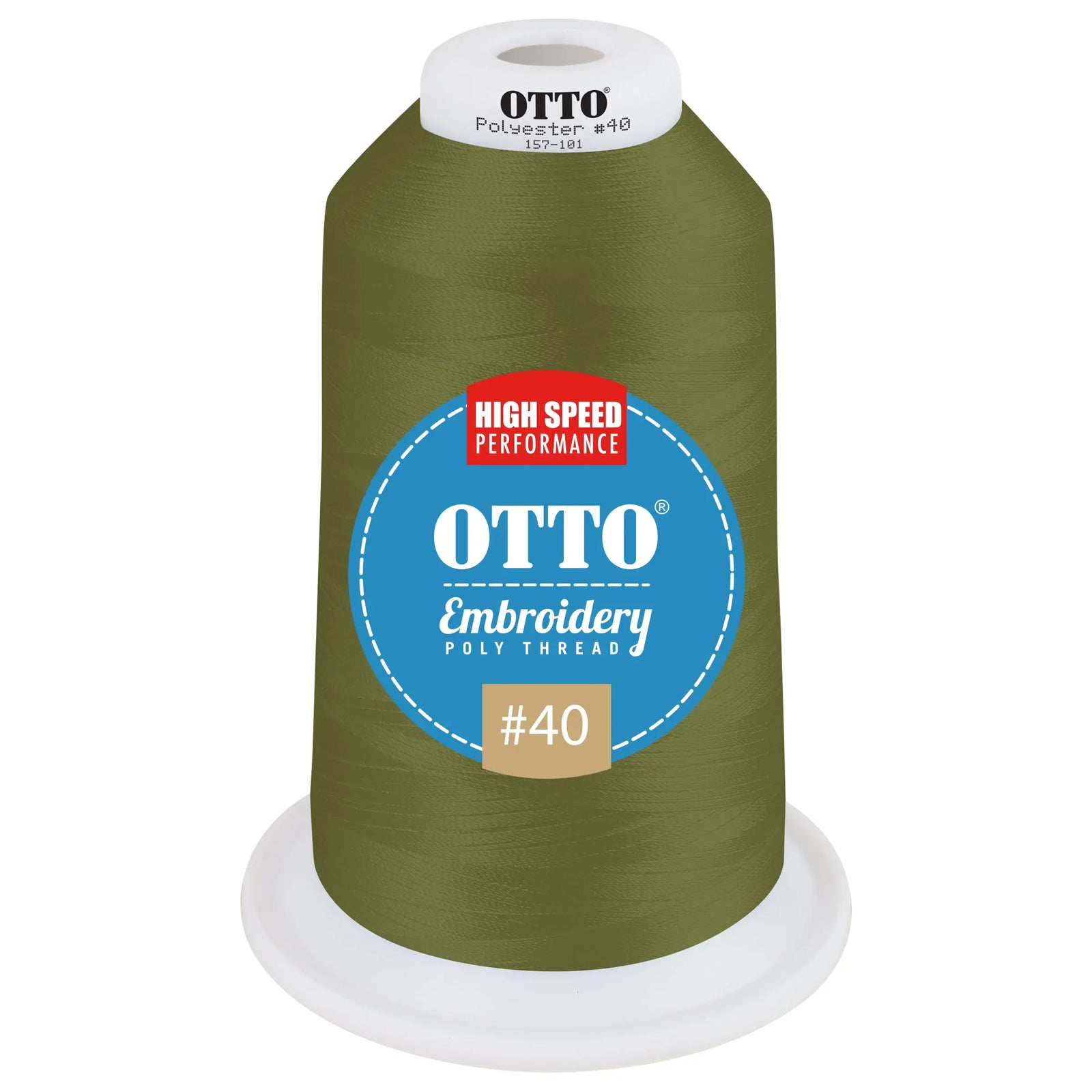 Otto 157-101 Embroidery Poly Thread #40 5,500 Yd. King Cone - 47763 - 7 3/8’’ - 5/8’’
