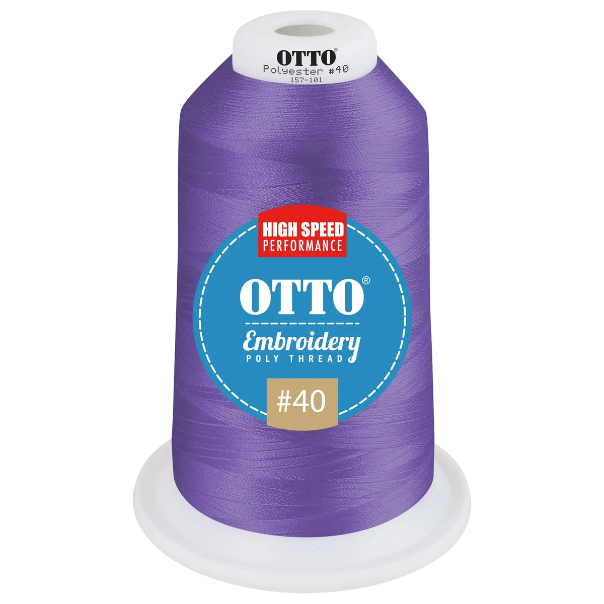 Otto 157-101 Embroidery Poly Thread #40 5,500 Yd. King Cone - 48165 - 7 3/8’’ - 5/8’’
