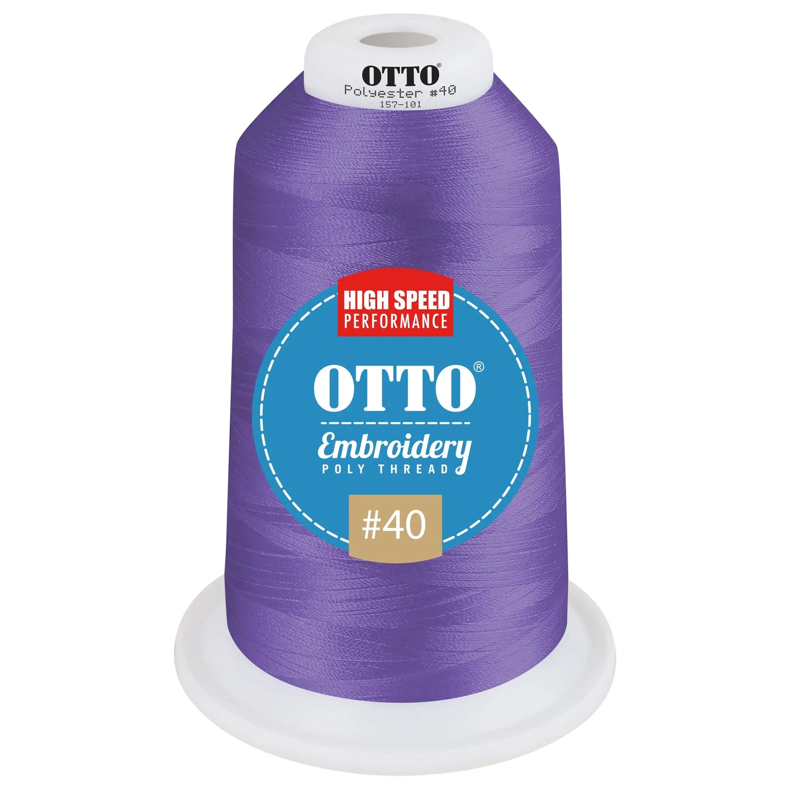 Otto 157-101 Embroidery Poly Thread #40 5,500 Yd. King Cone - 48165 - 7 3/8’’ - 5/8’’