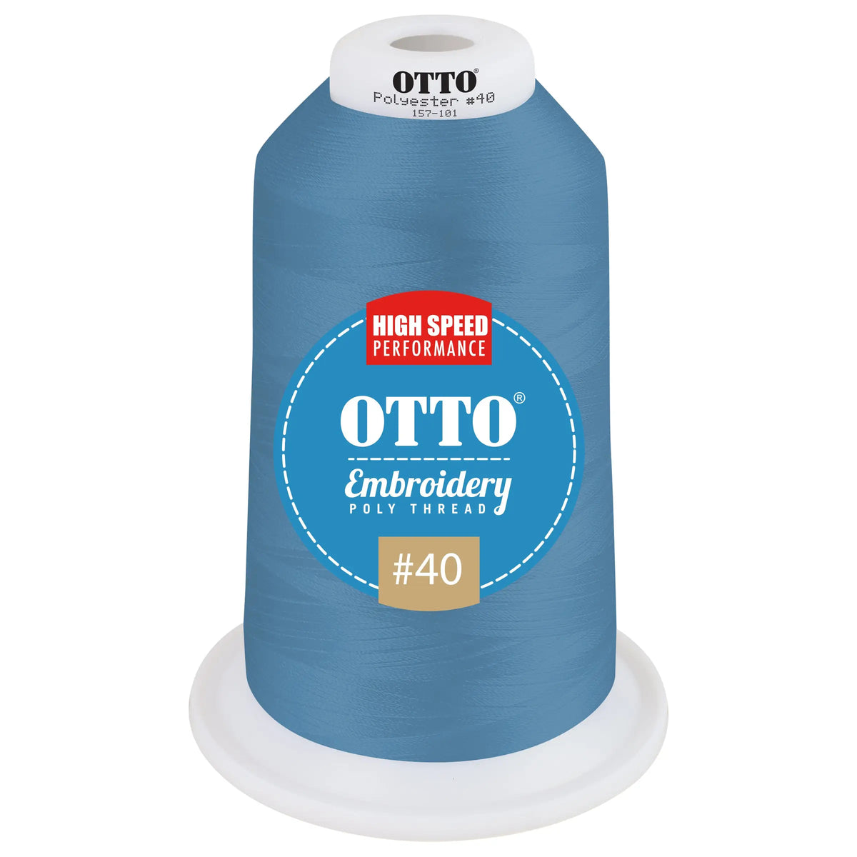 Otto 157-101 Embroidery Poly Thread #40 5,500 Yd. King Cone - 48202 - 7 3/8’’ - 5/8’’
