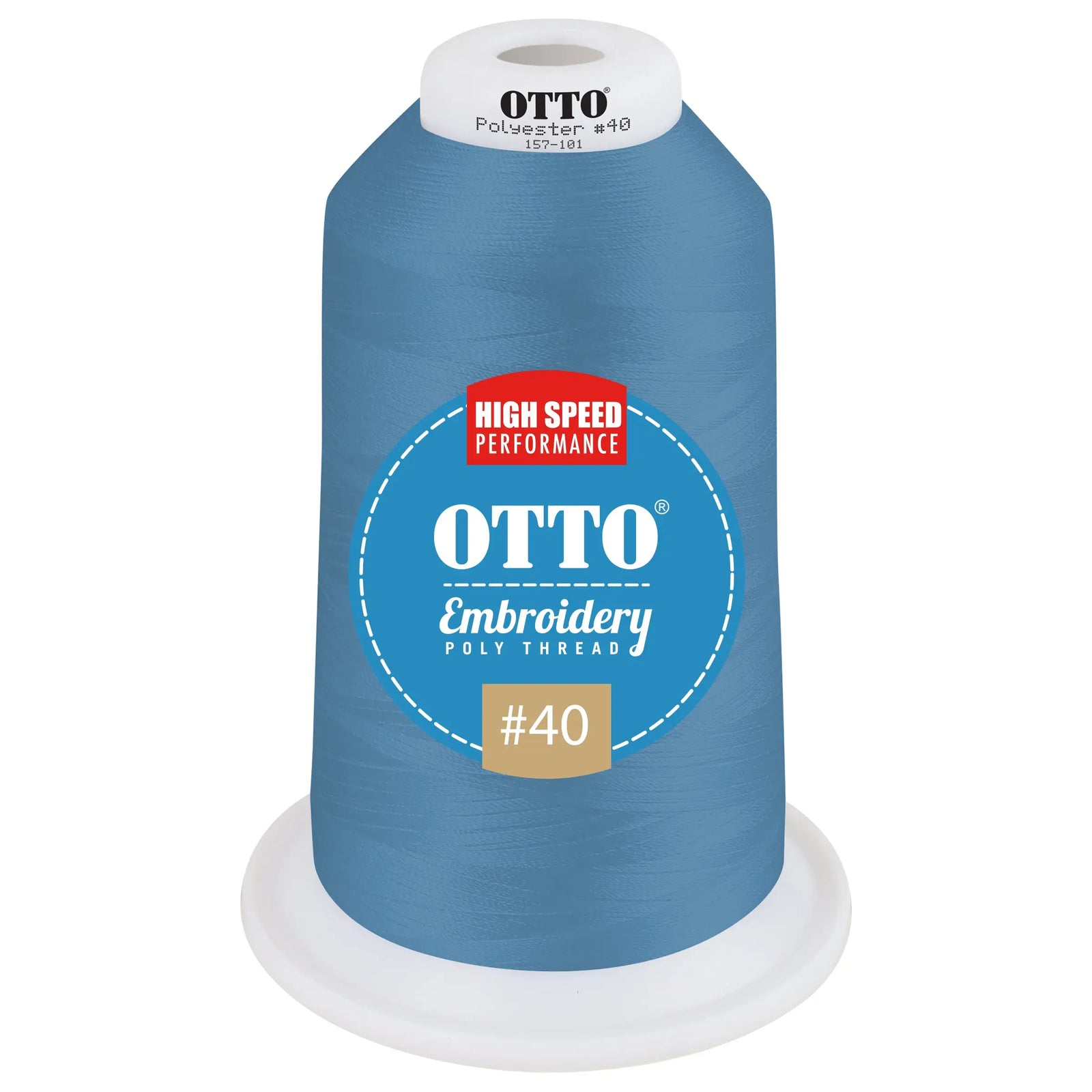 Otto 157-101 Embroidery Poly Thread #40 5,500 Yd. King Cone - 48202 - 7 3/8’’ - 5/8’’