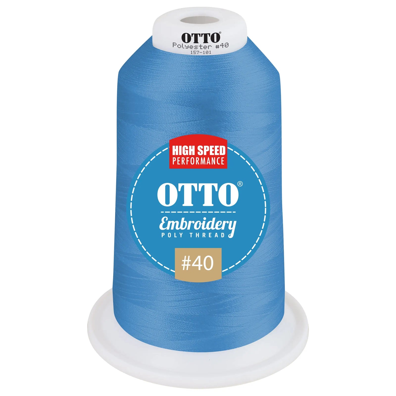 Otto 157-101 Embroidery Poly Thread #40 5,500 Yd. King Cone - 48203 - 7 3/8’’ - 5/8’’