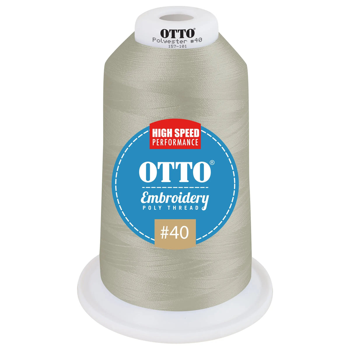 Otto 157-101 Embroidery Poly Thread #40 5,500 Yd. King Cone - 48380 - 7 3/8’’ - 5/8’’