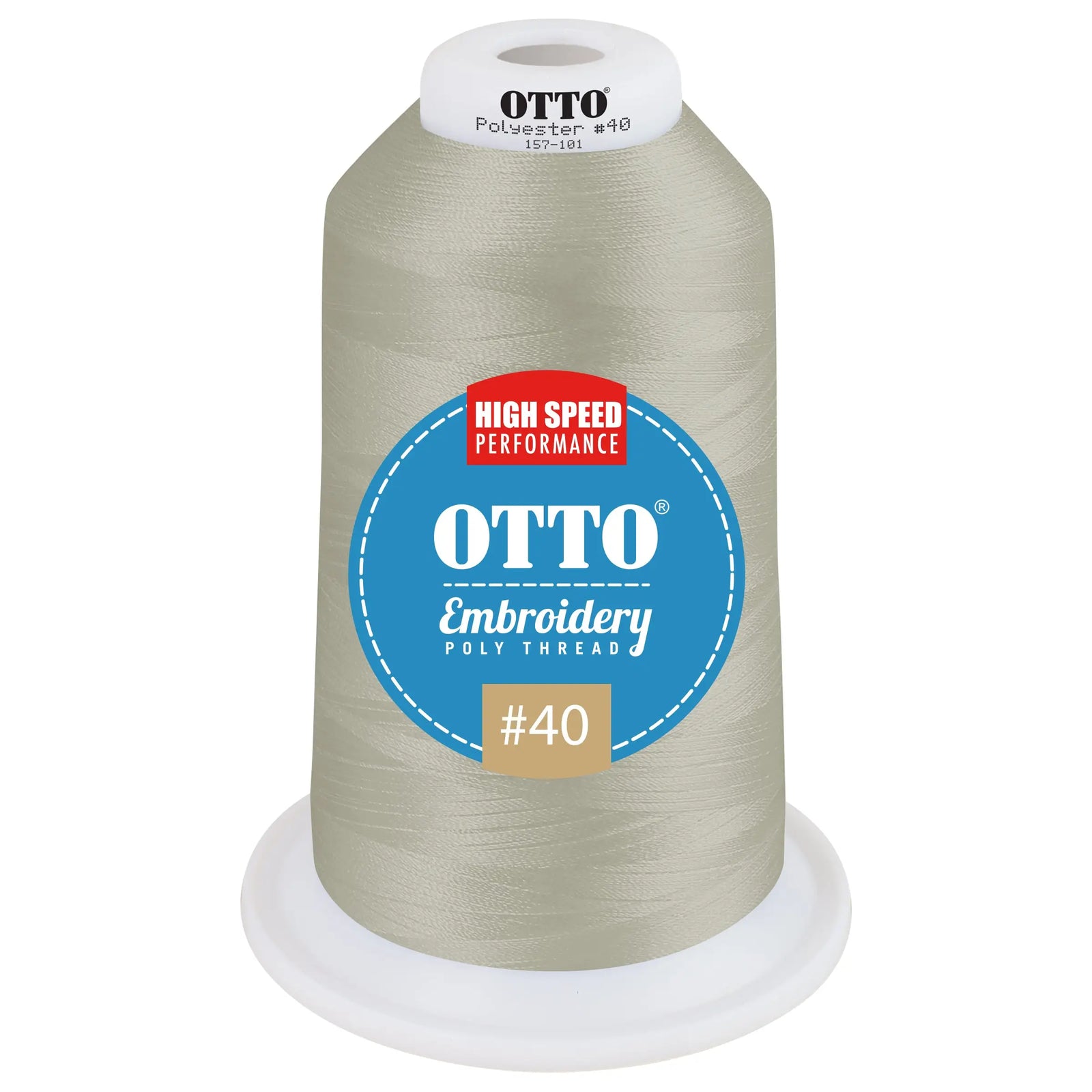 Otto 157-101 Embroidery Poly Thread #40 5,500 Yd. King Cone - 48380 - 7 3/8’’ - 5/8’’