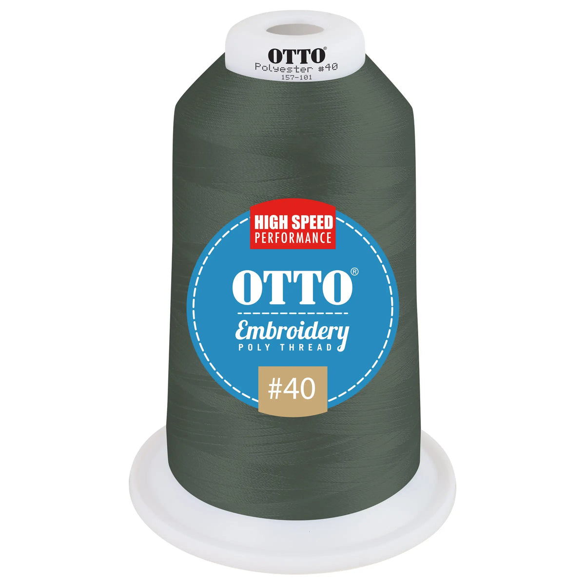 Otto 157-101 Embroidery Poly Thread #40 5,500 Yd. King Cone - 48522 - 7 3/8’’ - 5/8’’