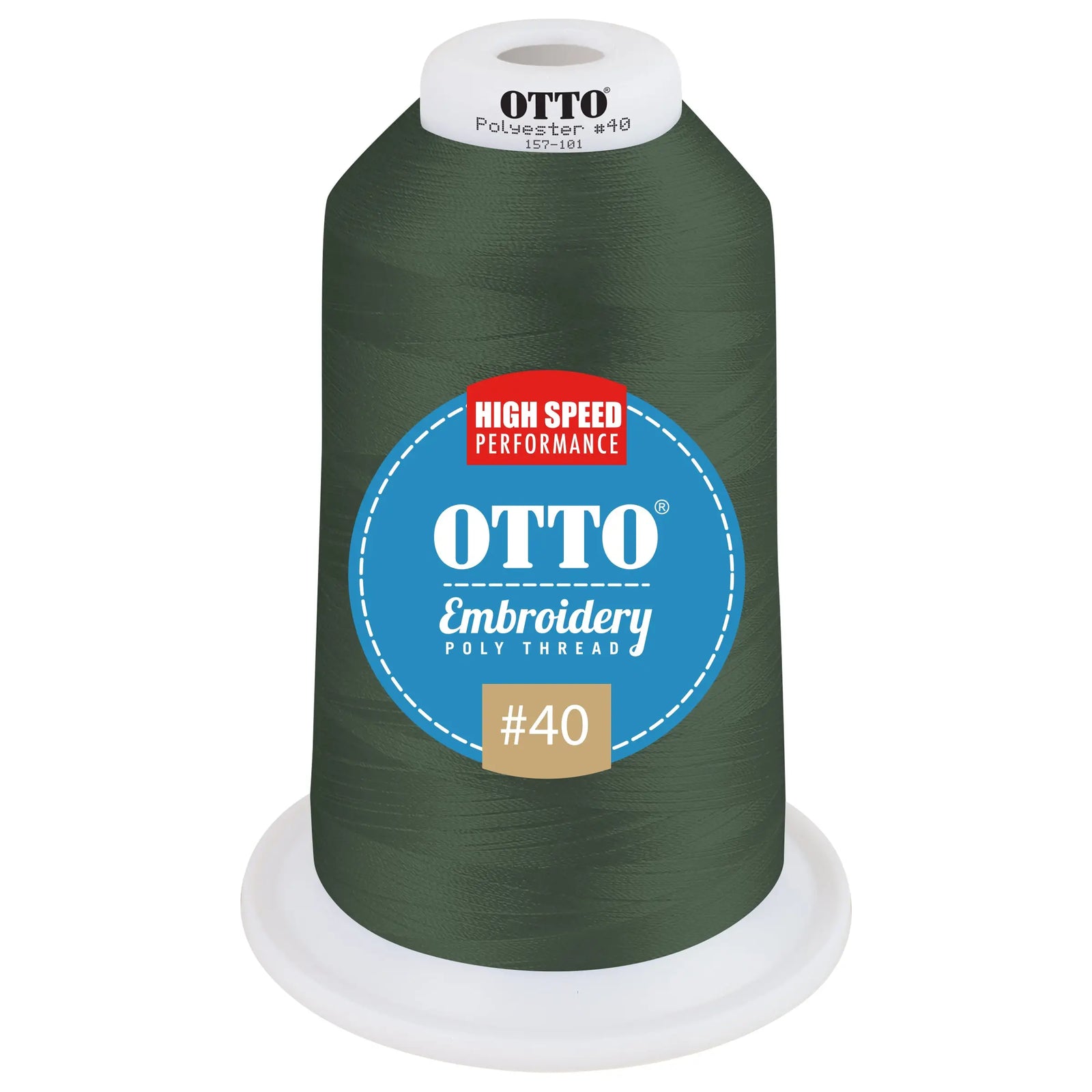 Otto 157-101 Embroidery Poly Thread #40 5,500 Yd. King Cone - 48523 - 7 3/8’’ - 5/8’’