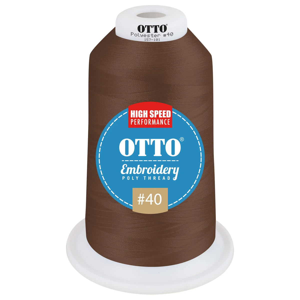 Otto 157-101 Embroidery Poly Thread #40 5,500 Yd. King Cone - 48560 - 7 3/8’’ - 5/8’’