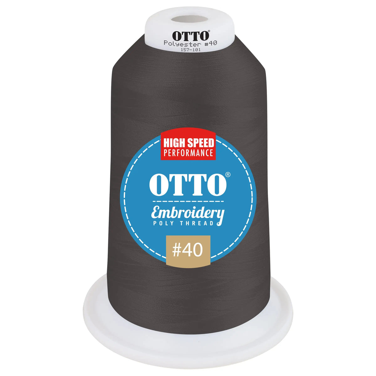Otto 157-101 Embroidery Poly Thread #40 5,500 Yd. King Cone - 48602 - 7 3/8’’ - 5/8’’