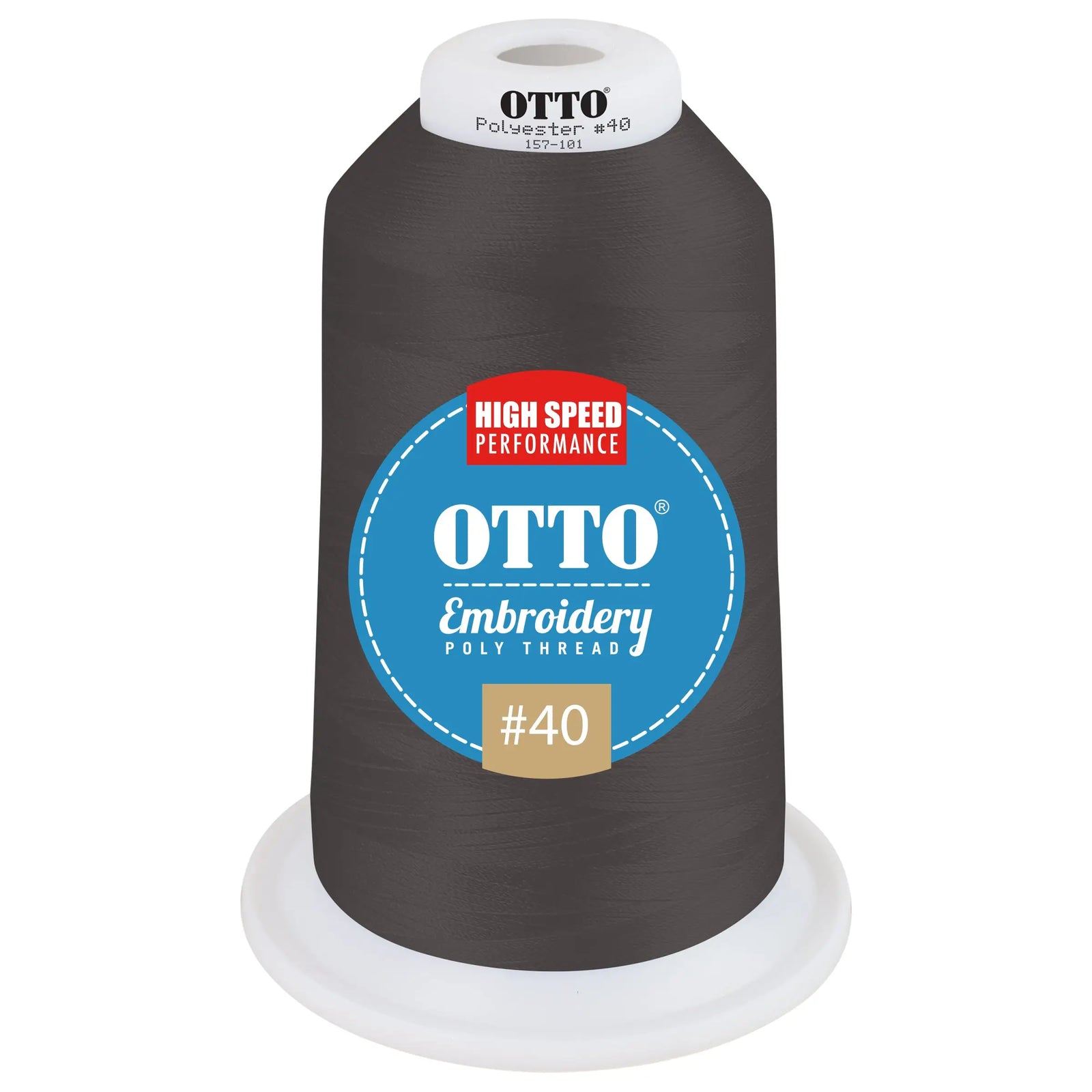 Otto 157-101 Embroidery Poly Thread #40 5,500 Yd. King Cone - 48602 - 7 3/8’’ - 5/8’’