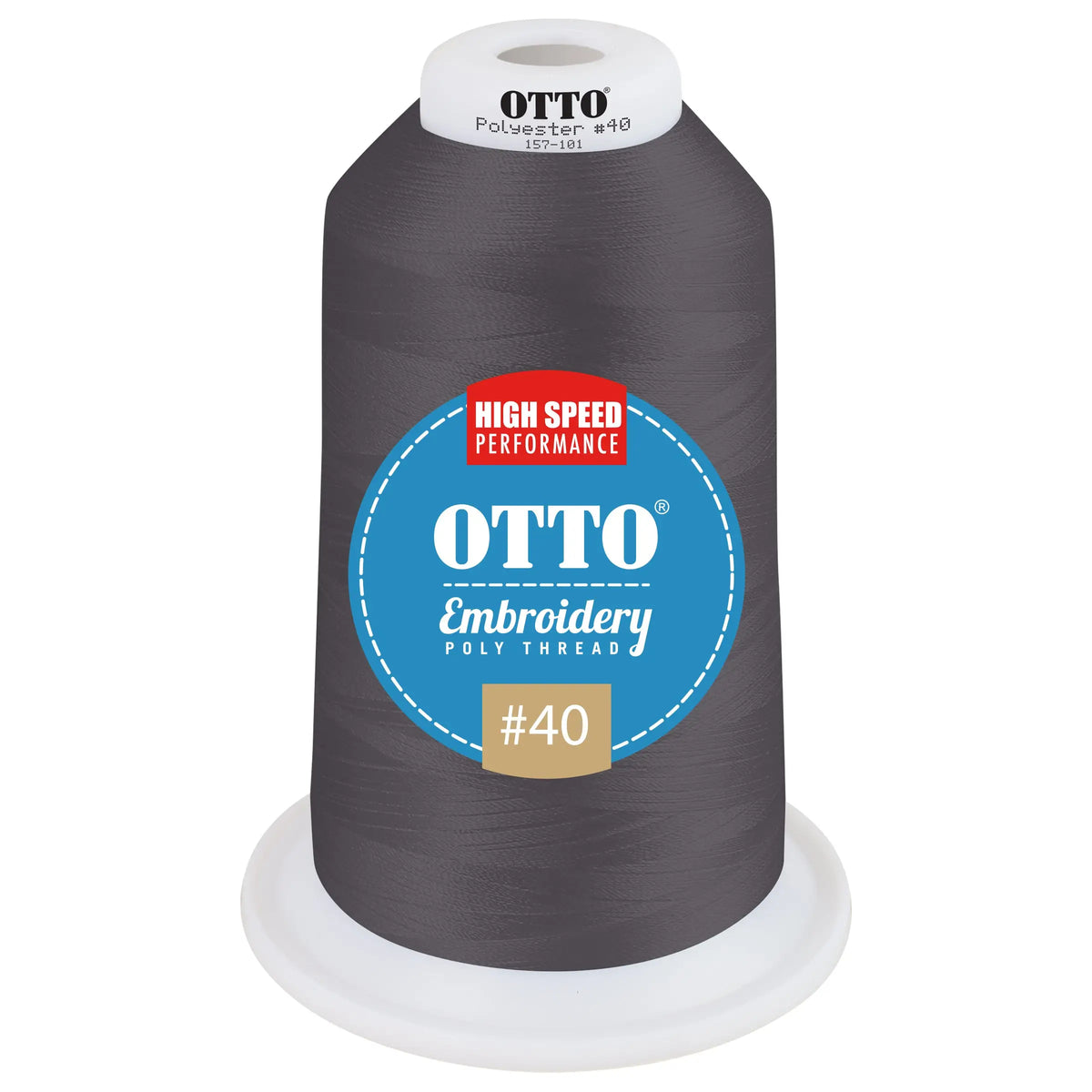Otto 157-101 Embroidery Poly Thread #40 5,500 Yd. King Cone - 48604 - 7 3/8’’ - 5/8’’