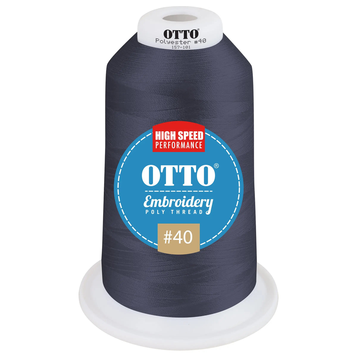 Otto 157-101 Embroidery Poly Thread #40 5,500 Yd. King Cone - 48605 - 7 3/8’’ - 5/8’’