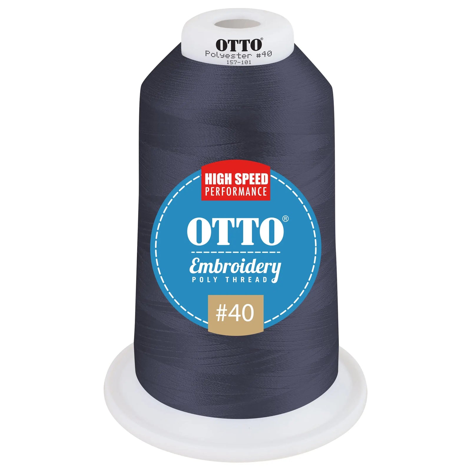 Otto 157-101 Embroidery Poly Thread #40 5,500 Yd. King Cone - 48605 - 7 3/8’’ - 5/8’’