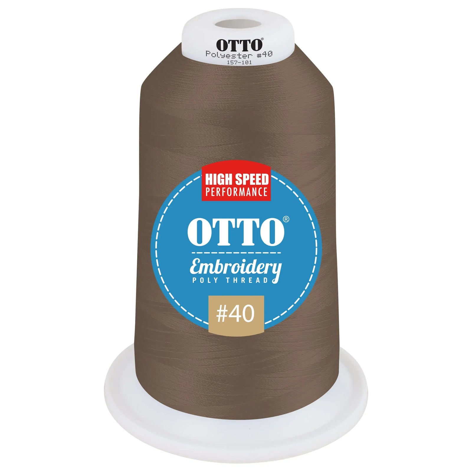 Otto 157-101 Embroidery Poly Thread #40 5,500 Yd. King Cone - 48621 - 7 3/8’’ - 5/8’’