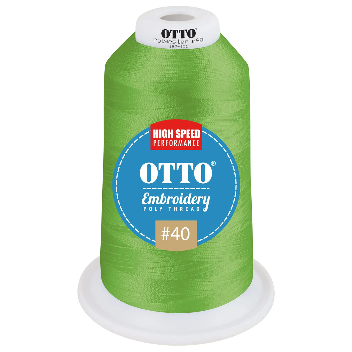 Otto 157-101 Embroidery Poly Thread #40 5,500 Yd. King Cone - 48684 - 7 3/8’’ - 5/8’’
